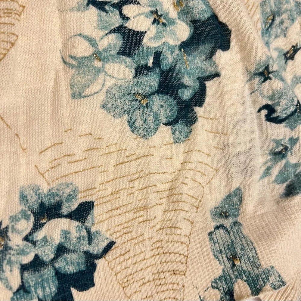 Guinevere size S Anthropologie Cardigan Knit Sweater Modcloth Floral - Picture 3 of 5